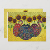 Cartes postales TBA avec des chats et des tourneso (Devant / Derrière)