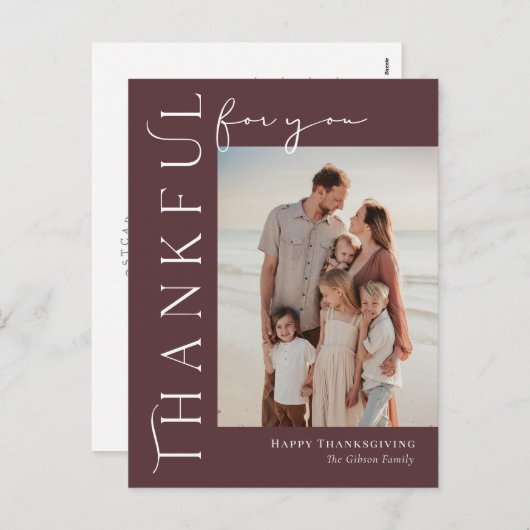 Cartes postales Thanksgiving de couleur modifiable (Devant / Derrière)