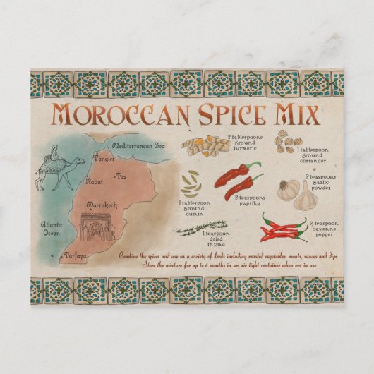 Cartes postales Travel Sketch : Marocain Spice Mix (Devant)