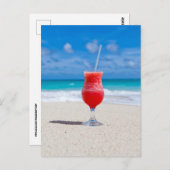 CARTES POSTALES TROPICAL BEACH COCKTAIL (Devant / Derrière)