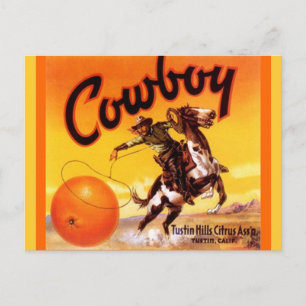 Cartes postales Tustin Fruit de marque vintage Cow