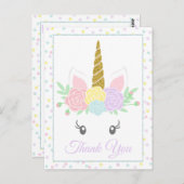 Cartes Postales Unicorn Cute (Devant / Derrière)