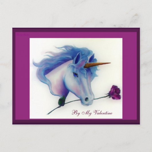 Cartes postales Valentine Unicorn (Devant)