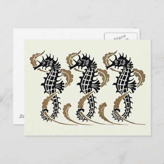 Cartes postales Verneuil Art Nouveau hippocampe (Devant / Derrière)