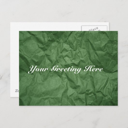 Cartes postales vides écrêtées Texture papier vert (Devant / Derrière)