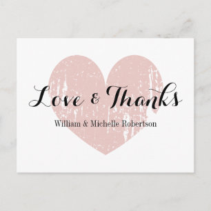 Cartes postales vintage cœur rose corail amour et 