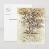 Cartes postales vintage de chêne pour annoncer la (Devant / Derrière)