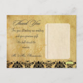 Cartes postales vintage Mariage damassé Merci, (Dos)