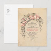 Cartes postales vintage pour annoncer la date de m (Devant / Derrière)