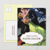 Cartes postales vintage pour annoncer la date de m (Devant / Derrière)