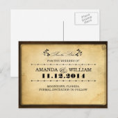 cartes postales vintage pour sauvegarder la date (Devant / Derrière)