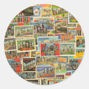 Cartes postales Vintage voyage Stickers Collage