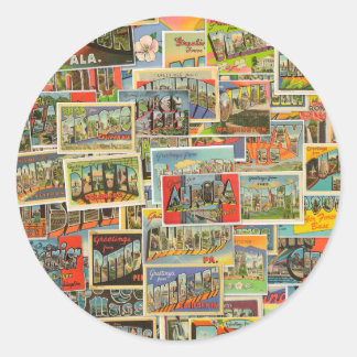Cartes postales Vintage voyage Stickers Collage