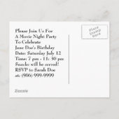 Cartes postales vintages de l'Invitation du parti  (Dos)