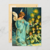 Cartes postales vintages de Noël d'ange (Devant / Derrière)