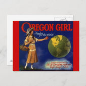 Cartes postales vintages de pommes de l'Oregon (Devant / Derrière)