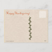 Cartes postales vintages de Thanksgiving Turkey (Dos)