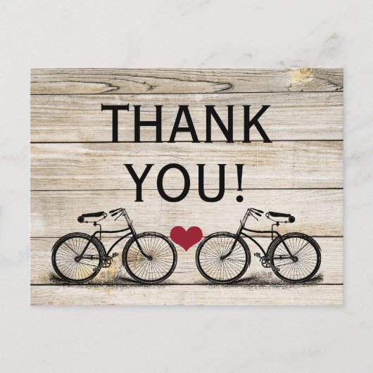 Cartes postales vintages du Merci de vélo Mariage (Devant)