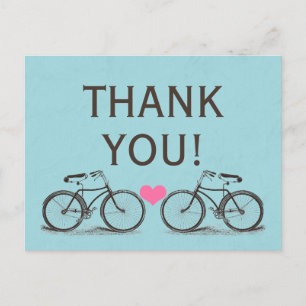 Cartes postales vintages du Merci de vélo Mariage