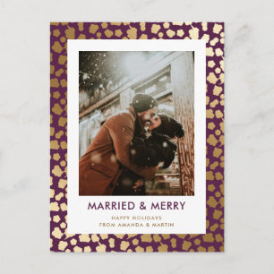 Cartes postales violet marié et joyeux Noël