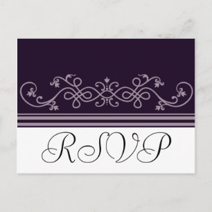 Cartes postales violettes violettes Mariages RSVP