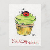 Cartes postales Whimsical Cupcake et Ladybug (Devant)