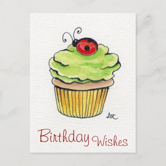 Cartes postales Whimsical Cupcake et Ladybug (Devant)