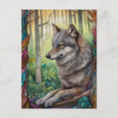 Cartes Postales Wolf In The Forest Art (Devant)