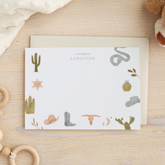 Cartes pour enfants Cowboy Bleu Occidental