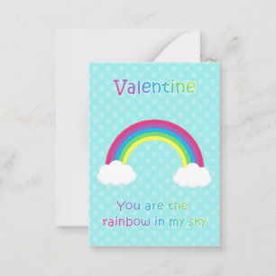 Cartes pour enfants Rainbow Valentine