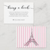Cartes pour enveloppe de fête prénatale rose Paris (Devant / Derrière)