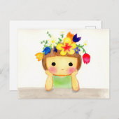 CARTES POUR FÊTES ANNUELLES あたまお花畑 (Devant / Derrière)