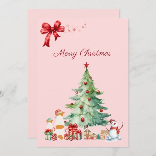 CARTES POUR FÊTES ANNUELLES かわいいジャックラッセルテリアのクリスマスカード♡ (Devant / Derrière)