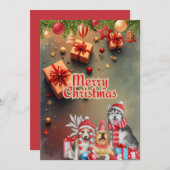 CARTES POUR FÊTES ANNUELLES かわいい犬のクリスマスカード♡ (Devant / Derrière)