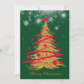 CARTES POUR FÊTES ANNUELLES グリーンエレガントなクリスマスカード♡ (Devant)