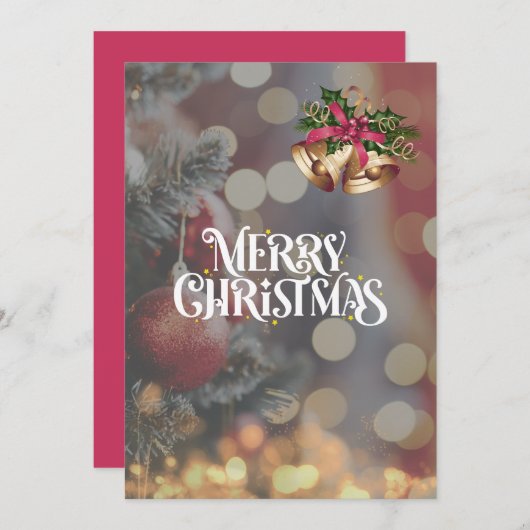 CARTES POUR FÊTES ANNUELLES ゴージャス クリスマスツリーの煌めくクリスマスカード♡ (Devant / Derrière)