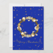 CARTES POUR FÊTES ANNUELLES ブルーエレガントなクリスマスカード♡  (Devant)