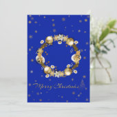 CARTES POUR FÊTES ANNUELLES ブルーエレガントなクリスマスカード♡  (Debout devant)