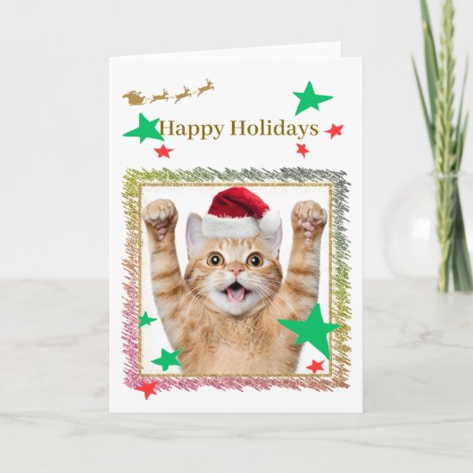 CARTES POUR FÊTES ANNUELLES 可愛いねこのクリスマスカード♡ (Devant)