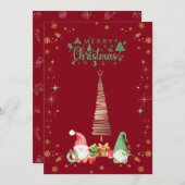 CARTES POUR FÊTES ANNUELLES 赤色かわいいサンタさんクリスマスカード♡  (Devant / Derrière)