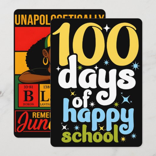 Cartes Pour Fêtes Annuelles 100 Days Learning Black History 2026  (Devant / Derrière)