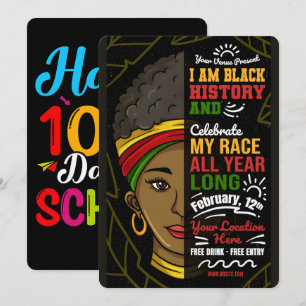 Cartes Pour Fêtes Annuelles 100 jours d'apprentissage de l'histoire des Noirs