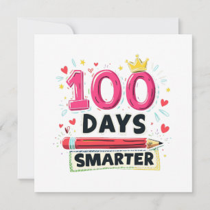 Cartes Pour Fêtes Annuelles 100 Jours plus intelligents d'enseignant scolaire