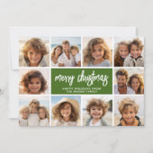 Cartes Pour Fêtes Annuelles 10 Photo Collage - Joyeux Noël Retro Stripes (Devant)