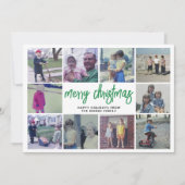 Cartes Pour Fêtes Annuelles 10 Photo Collage - Joyeux Noël vert Botanique (Devant)