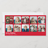 Cartes Pour Fêtes Annuelles 10 Photo Collage minimum Noël rouge (Devant)