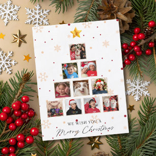 Cartes Pour Fêtes Annuelles 10 Photos Arbre de Noël et Flocons de Neige Amusan