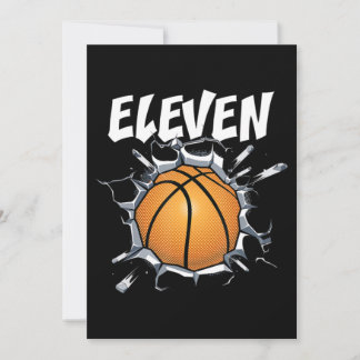 Cartes Pour Fêtes Annuelles 11 ans Basketball Anniversaire Fête 11e Garçon
