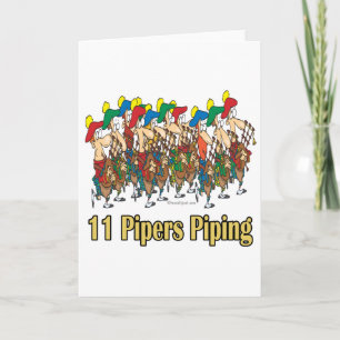 Cartes Pour Fêtes Annuelles 11 piquets piping 11e jour de noël
