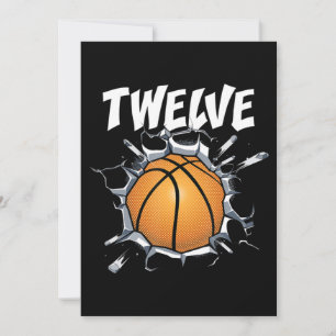 Cartes Pour Fêtes Annuelles 12 ans Basketball Anniversaire Fête 12e Garçon
